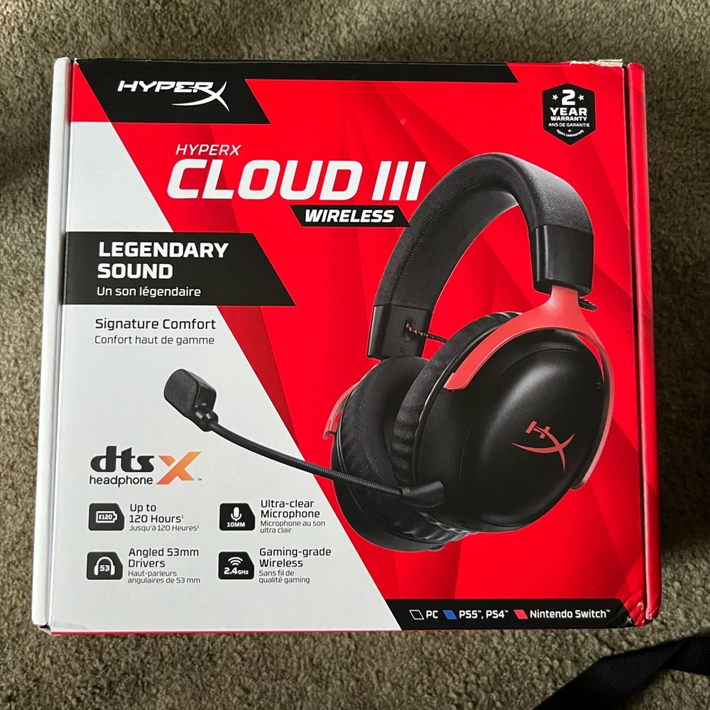 HyperX Cloud III Wireless Headset - Black and Red